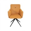 PAGED Accent Chair Set of 2, Swivel Accent Chair with Metal Base, Upholstered Arm Chair for Living Room, Beige - 3 of 4