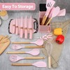 19-Piece Cooking Tools and Knives Set, Kitchen Utensils Set, Non-Scratch, Heat-Resistant（Pink） - 2 of 4
