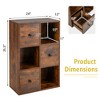 Costway 6-Cube Bookcase Storage Organizer with 3 Open Cubes 3 Drawers for Home Office White/Brown - 3 of 4