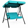 Tangkula Blue Outdoor Swing Canopy Patio Swing Chair 2-Person Canopy Hammock - 4 of 4