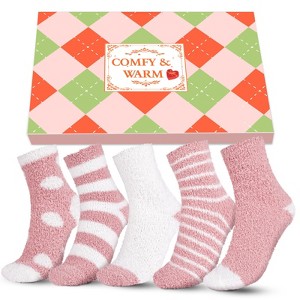 URECOVER Stocking Stuffers for Women Fuzzy Socks - Christmas Gifts for Mom Soft Fluffy Sock Slipper Gifts for Teen Girls - 1 of 4