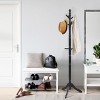 Tangkula Free Standing Coat Rack Solid Wood Hall Tree w/9 Hooks & 2 Adjustable Height Grey/Black/Brown - image 2 of 4