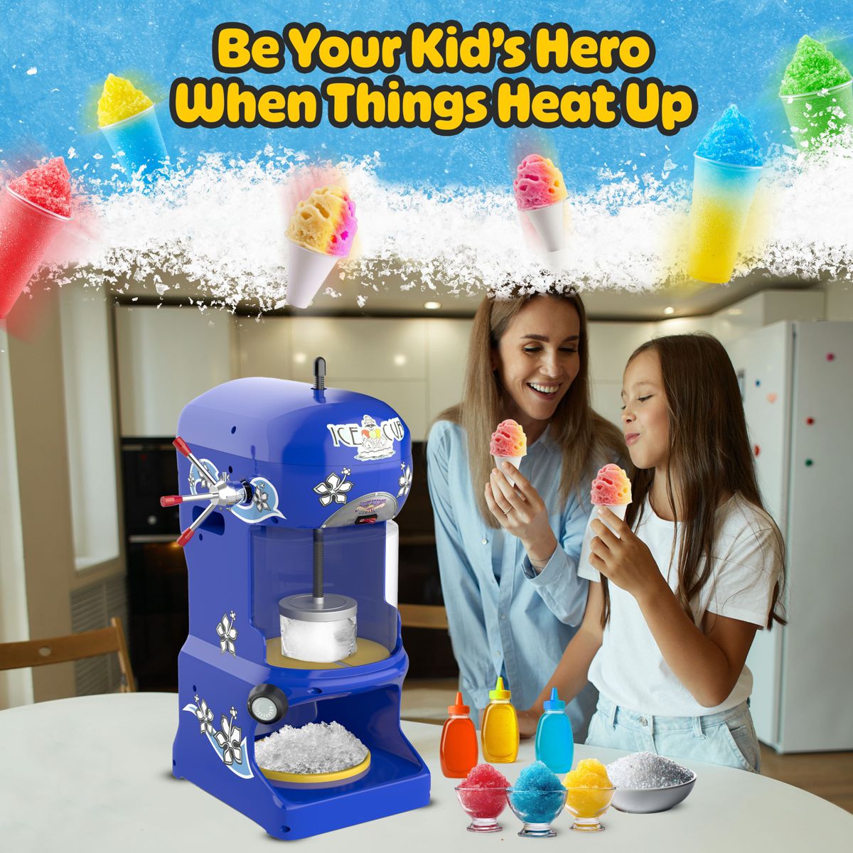 Great Northern Popcorn Shaved Ice Machine - Blue - thumbnail 5