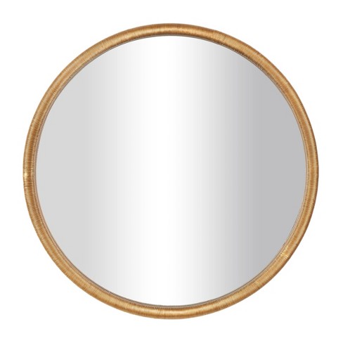 Contemporary Wood Oval Wall Mirror Gold - Olivia & May : Target