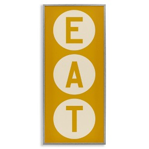 Stupell Industries Retro Style Eat Circle Letters Sign Framed Giclee Art, Gray, 10" x 24" - 1 of 4
