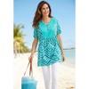 Woman Within Plus Size Mixed Print Henley Tunic - 4 of 4
