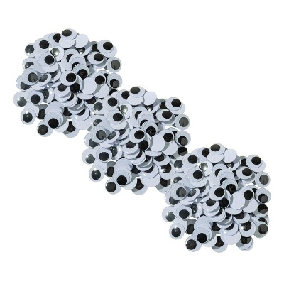 125ct Googly Eyes with Sticker Back Black - Mondo Llama™