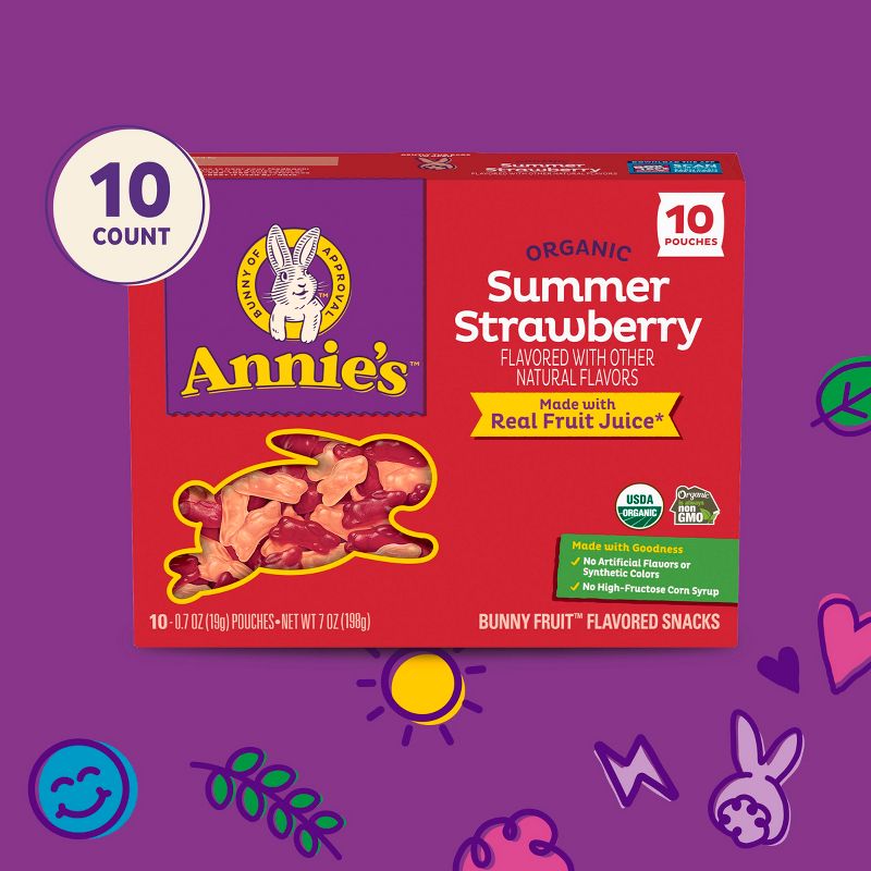 Annie&#39;s Summer Strawberry Fruit Snacks - 7oz/10ct, 6 of 13
