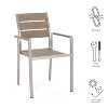 GDFStudio Crested Bay Outdoor Aluminum and Faux Wood Dining Chairs (Set of 2) - 3 of 4