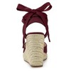 Allegra K Women's Closed Round Toe Espadrilles Wedges Tie Up Sandals - 3 of 4