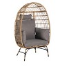 VYNXARIA Rattan Egg Chair Indoor Outdoor,Oversized Large Egg Chairs 600lbs with Cushion and Pillow for Porch, Backyard,Dark Gray - 3 of 4