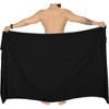 LA LEELA Men's Bath Trunk Swimsuits Summer Sarong Pareo Beach Wrap One Size Black-AA6 - 2 of 4