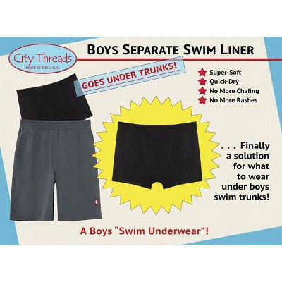 City Threads Boys Underwear-Style Swim Liner for Under Swim Suits or Shorts - White, 8-10Y — фото 5