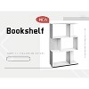 White three-layer simple household bookshelf - 2 of 4