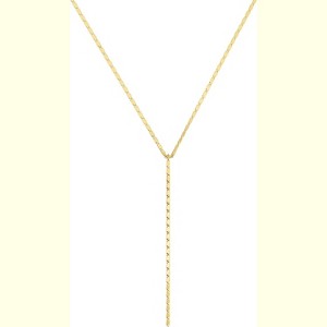 Lariat Y-Necklace for Women, 14K Gold/Silver Plated CZ Beaded Drop Pendant - 1 of 4