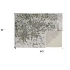 HomeRoots 3' X 5' Green Gray And Ivory Abstract Distressed Stain Resistant Area Rug - 3 of 4