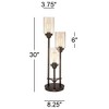 Franklin Iron Works Libby Rustic Farmhouse Table Lamp 30" Tall Bronze Metal LED Amber Seeded Glass Shade for Bedroom Living Room Bedside Nightstand - 4 of 4