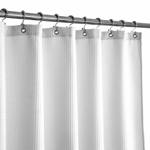 Aoibox Waffle Weave Fabric Shower Curtain Hotel Spa Luxury Heavyweight Curtains for Bathroom with Cloth Pique Pattern Water Repellent - 1 of 4