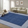 Washable Modern Bordered Rug Non Slip Low Pile Rug Soft Throw Floor Cover Foldable Indoor Carpet for Living Room Bedroom Playroom Nursery - 3 of 4