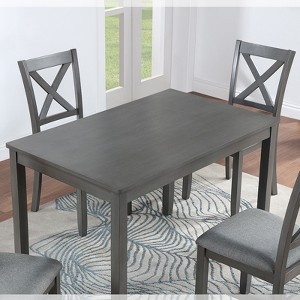 Okak Dining Table 45.5/34.5Inch Wood Rectangle Dining Table,Kitchen Table for 4, for Living Meeting Room, Small Space, Gray - 1 of 4