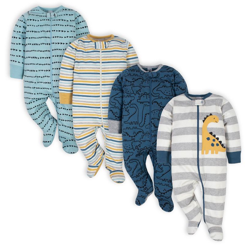 Gerber Baby Boys' Sleep 'n Plays with Mitten Cuffs - 4-Pack, 1 of 10
