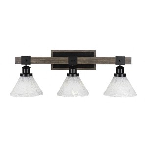Toltec Lighting Tacoma 3 - Light Vanity in  Black/Painted Wood with 7" Italian Ice Shade - 1 of 1