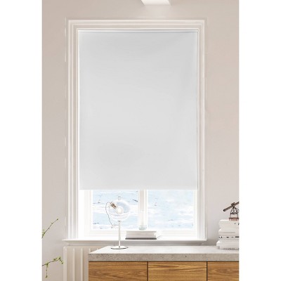 72"x55" Cordless Vinyl Roller Shades Room Darkening White - Lumi Home Furnishings