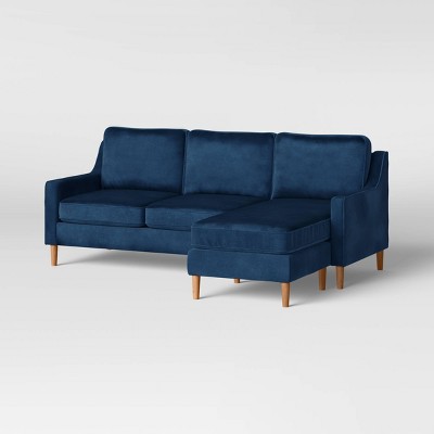 Prescott Sectional Sofa Blue Velvet - Threshold™