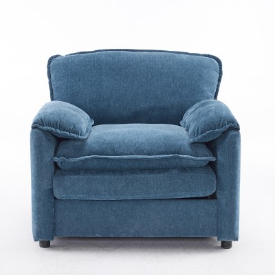 Maliang 38" Oversized Chenille Lounge Chair - Plush Reading Armchair with Thick Comfort Cushions, High Back Support & Wide Seat