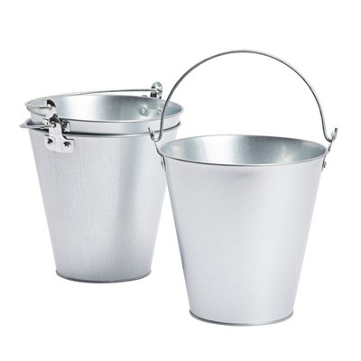 Juvale 3-Pack Galvanized Metal Ice Bucket Pails for Beer, Drinks, and Party Decorations, 7 Inches