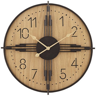 14 Pleated Brass Round Analog Wall Clock Antique Finish - Hearth & Hand™  With Magnolia : Target