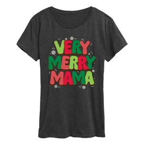 Women's - Instant Message - Very Merry Mama Short Sleeve Graphic T-Shirt - 1 of 4