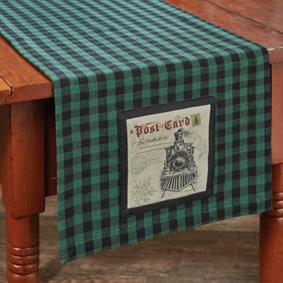 Park Designs Vintage Postcard Table Runner - 36''L - Green