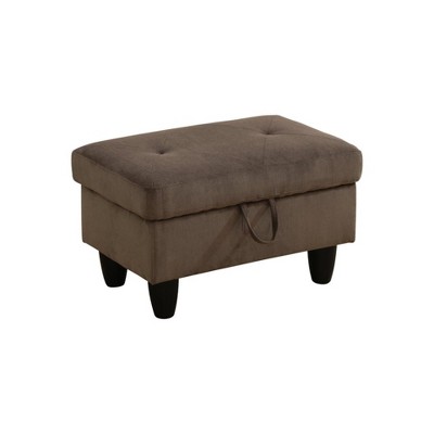 DOMETOUR Brown Sackcloth Fabric Storage Ottoman for Living Room or Bedroom