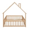 Full House-Shaped Headboard Bed with Handrails ,slats ,Natural，White - 4 of 4