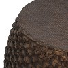 Kumasinova 16.5" Faux Handcrafted Woven Rattan Side Table for Outdoor Use,MGO Decorative Patio Accent End Table for Poolside,Porch&Living Room,Brown - 3 of 4