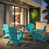 Outsunny Adirondack Chair with Cup Holder, All Weather Patio Chair HDPE Lounger, Fire Pit Seating High Back and Wide Seat for Outdoor - 3 of 4