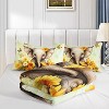 Acoinel 3 Pcs Elephant and Flowers Lightwight Ultra Soft Comforter Set with 2 Pillowcases, TWIN, Yellow - 3 of 4