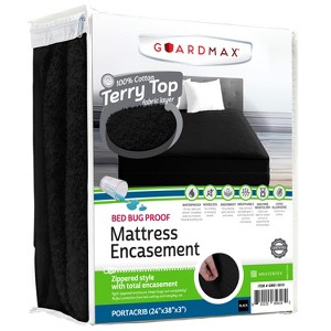 Mattress Protector with Zipper by Guardmax. Terry Cotton Waterproof, Bed Bug Proof, Soft & Comfortable Mattress Encasement with Deep Pockets. - 1 of 4