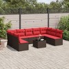 vidaXL Patio Sofa Set Black, Blue - 2 of 4