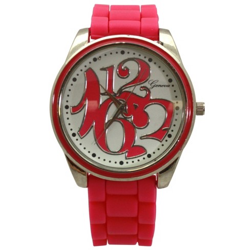 Women's watch with red on sale face