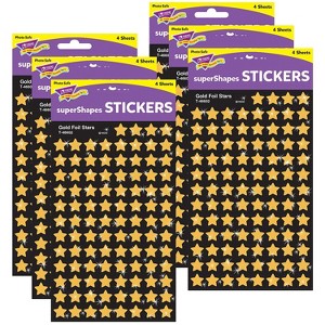 Trend Enterprises TREND Gold Foil Stars superShapes Stickers 400 Per Pack 6 Packs (T-46602-6) - 1 of 3