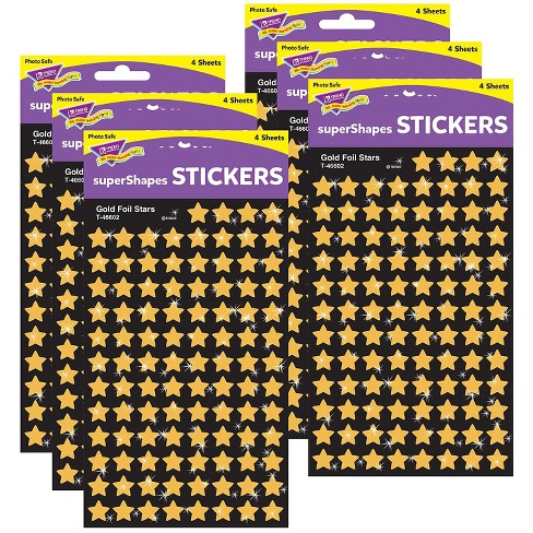 Trend Enterprises Trend Gold Foil Stars Supershapes Stickers 400 Per Pack 6  Packs (t-46602-6) : Target