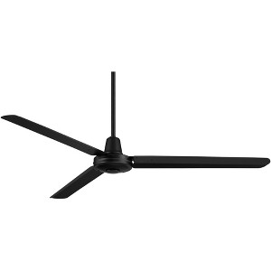 60" Casa Vieja Turbina DC Modern Industrial Indoor Outdoor Ceiling Fan with Remote Control Matte Black Damp Rated for Patio Exterior House Home Porch - 1 of 4