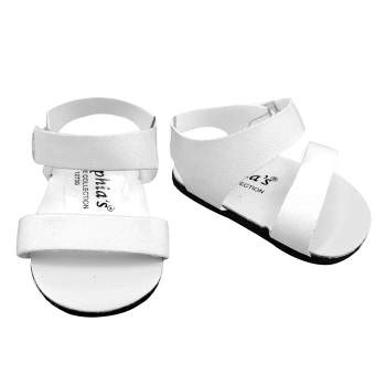 Sophia’s Faux Leather Strap Sandals for 18" Dolls, White