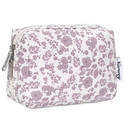 Narwey Small Cute Floral Makeup Bag for Purse Mini Cosmetic Bag