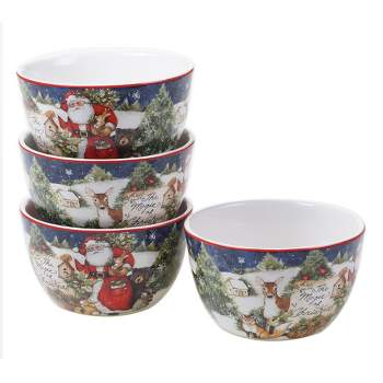 22oz 4pk Earthenware Magic of Christmas Santa Ice Cream Bowls - Certified International