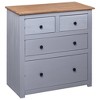 vidaXL Sideboard Gray 31.5 in.x15.7 in.x32.7 in. Pinewood Panama Range - 4 of 4