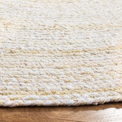 Handwoven Black Cotton 5' Round Braided Reversible Rug