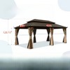 VisioGear Canopies and Gazebos, Gazebo with Double Roof Canopy, Gazebo Pavilion for Patio and Backyard, Brown, 240"*144"*120.12" - 2 of 4